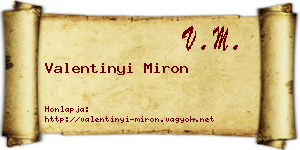 Valentinyi Miron névjegykártya
